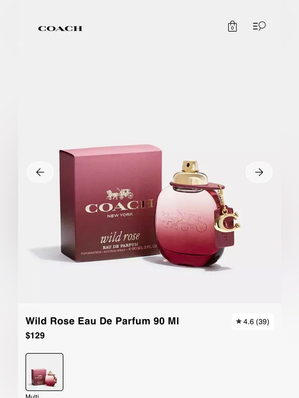 🌸Coach Wild Rose — 3oz